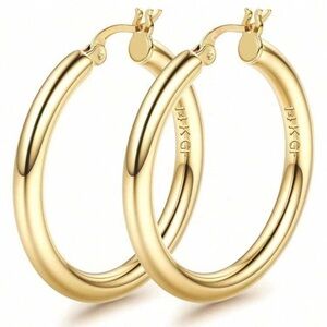 Real 14k Gold Hoop Earrings